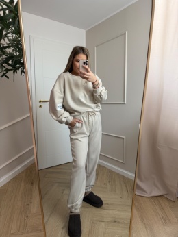 Komplet dresowy beżowy masełko beige dres