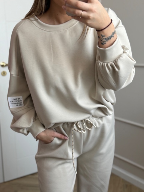 Komplet dresowy beżowy masełko beige dres
