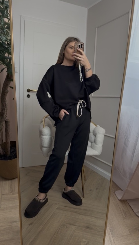 Komplet dresowy czarny masełko black dres