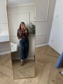 Koszula flanelowa w kratę bordowo beżowa
