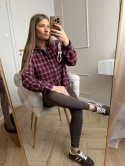 Koszula flanelowa w dużą kratę bordowa