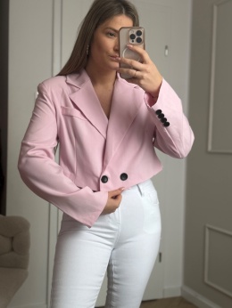 Marynarka różowa krótka oversize