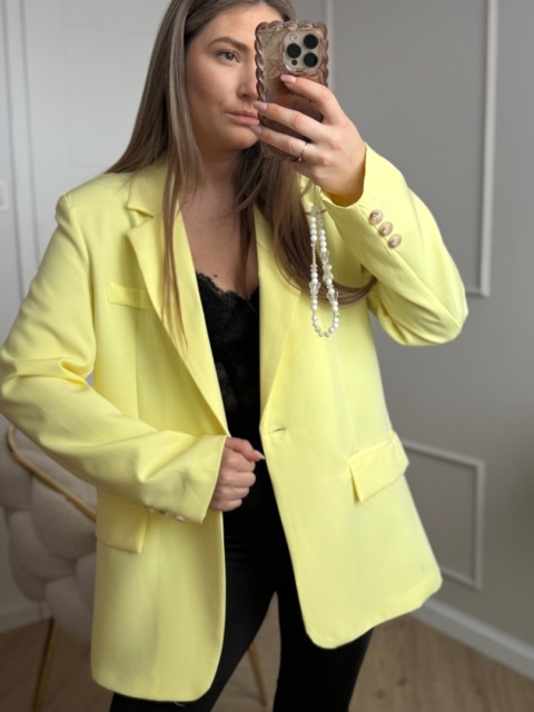 Marynarka pastelowy żółty oversize