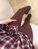 Spodnie legginsy prążek brązowe