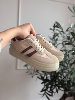 Sneakersy beżowe Soft Street na platformie