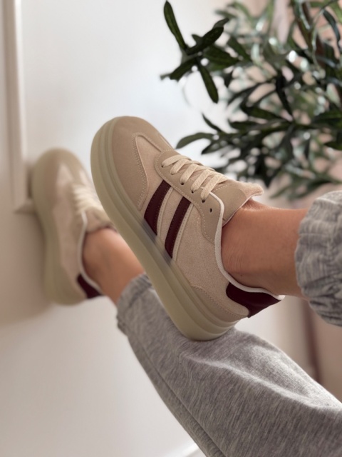 Sneakersy beżowe Soft Street na platformie